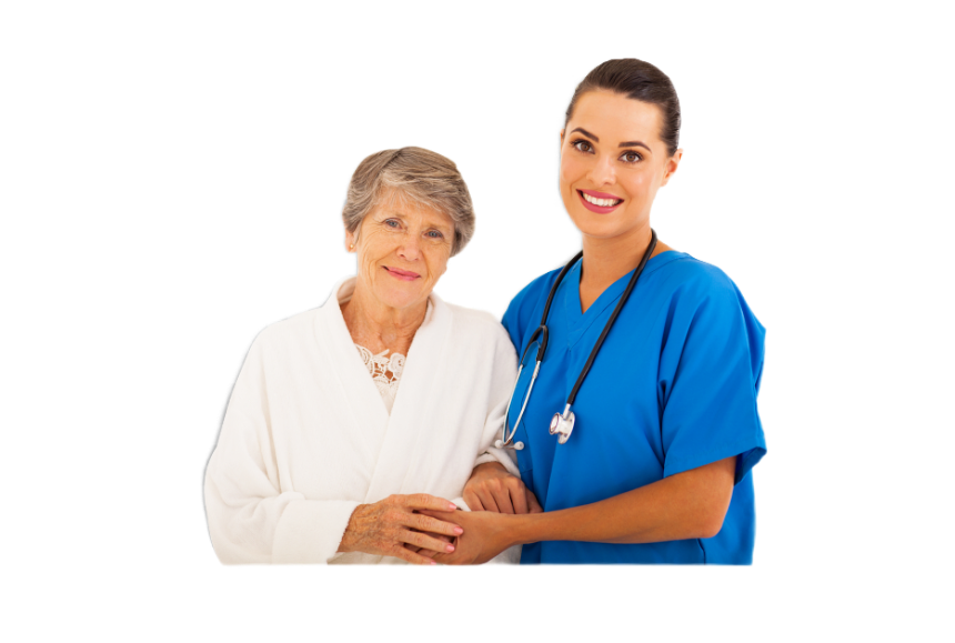 Dignity Home Health nurse with elderly patient